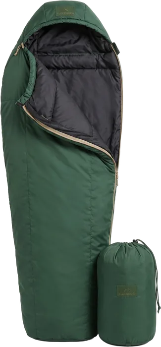 Cirrus forest green mummy down sleeping bag with stuff sack